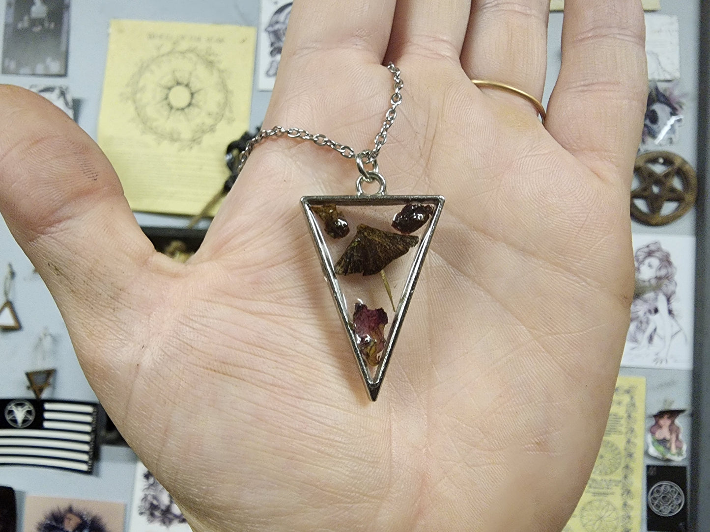 Triangle Mushroom Necklace
