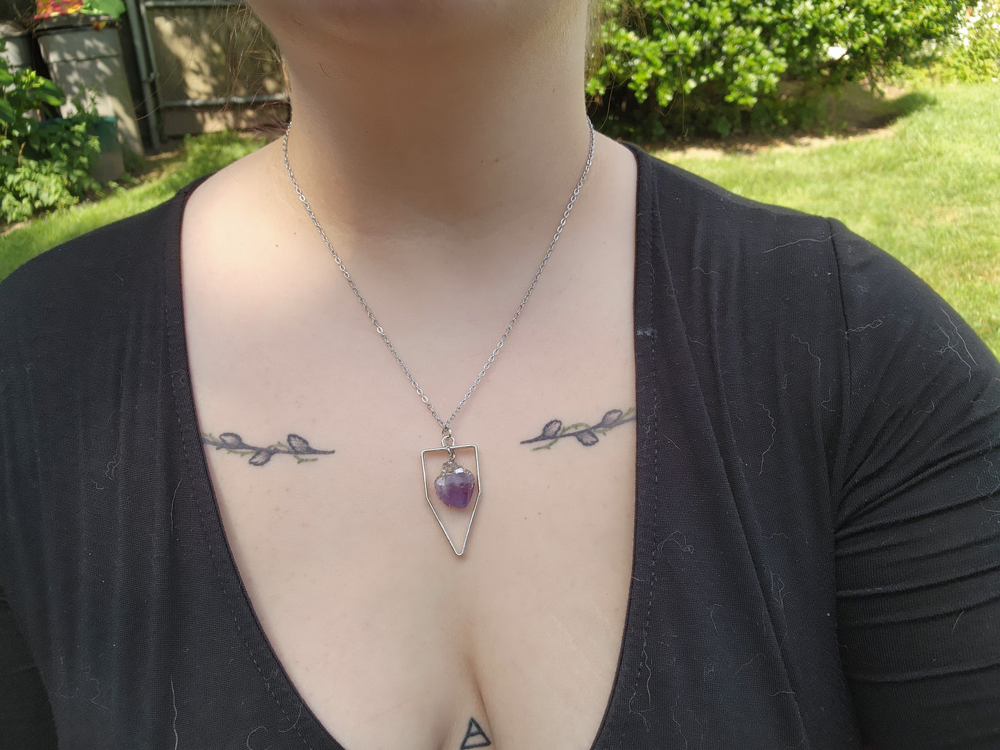 Floating Amethyst Necklace