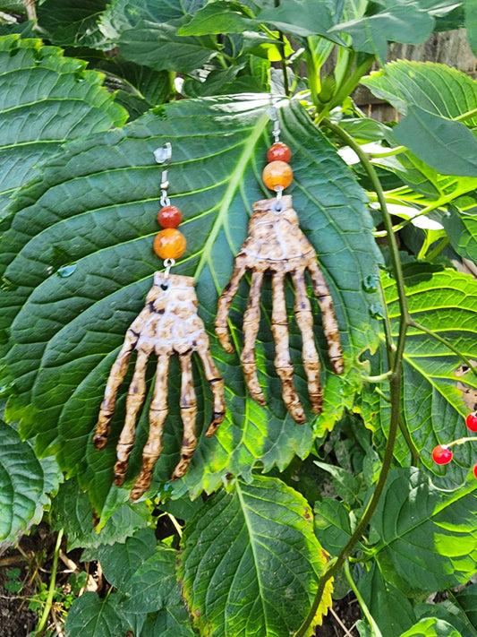 Skeletal Hand Earrings