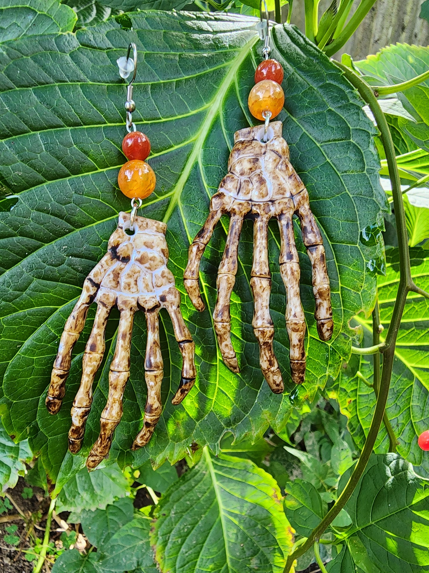 Skeletal Hand Earrings