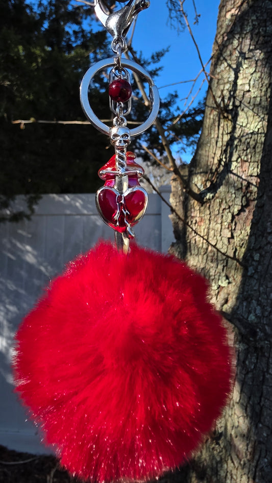 Red Puff Keychain