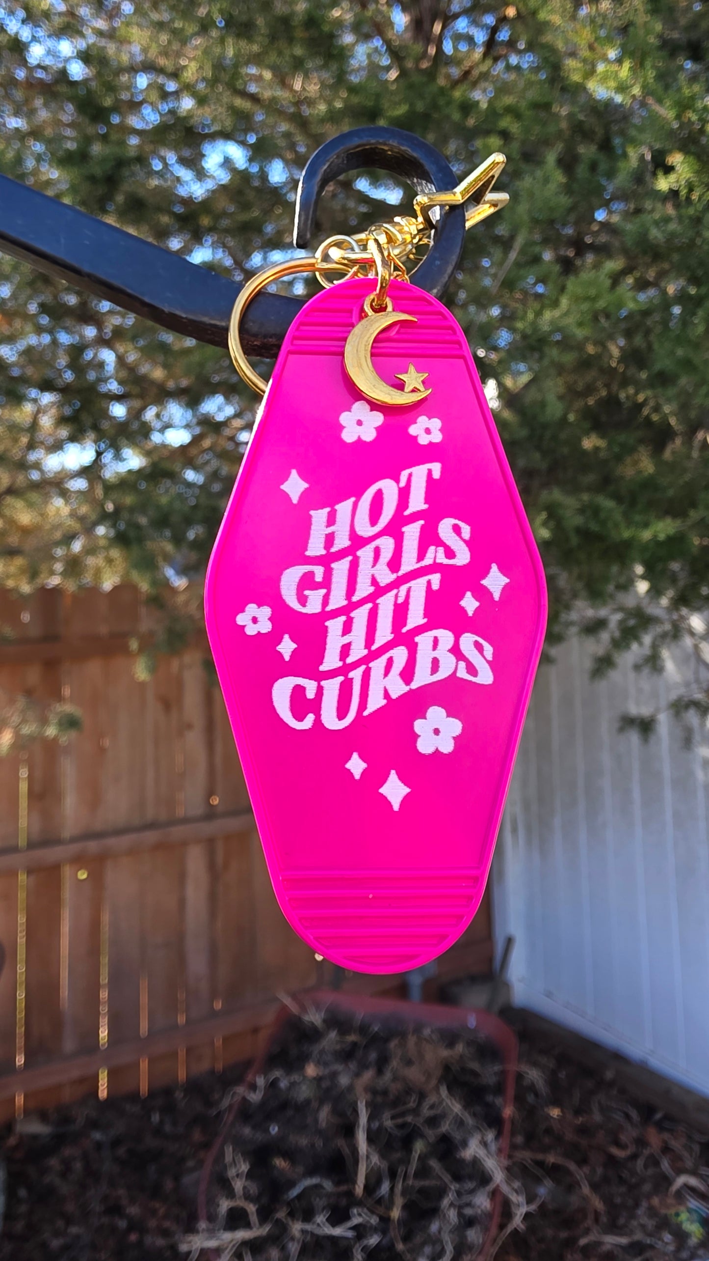 Hot Girls Hit Curbs Keychain