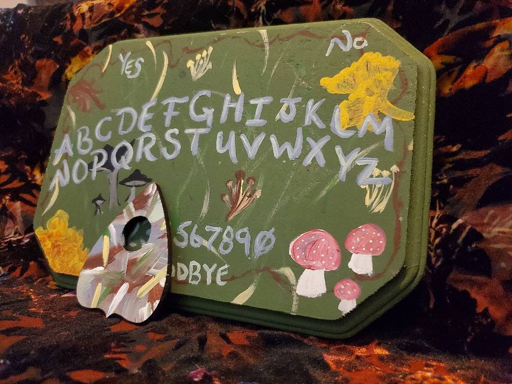 Mushroom Ouija Board and Planchette