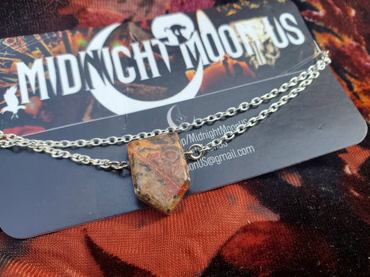 Simple Leopard Jaspser Necklace