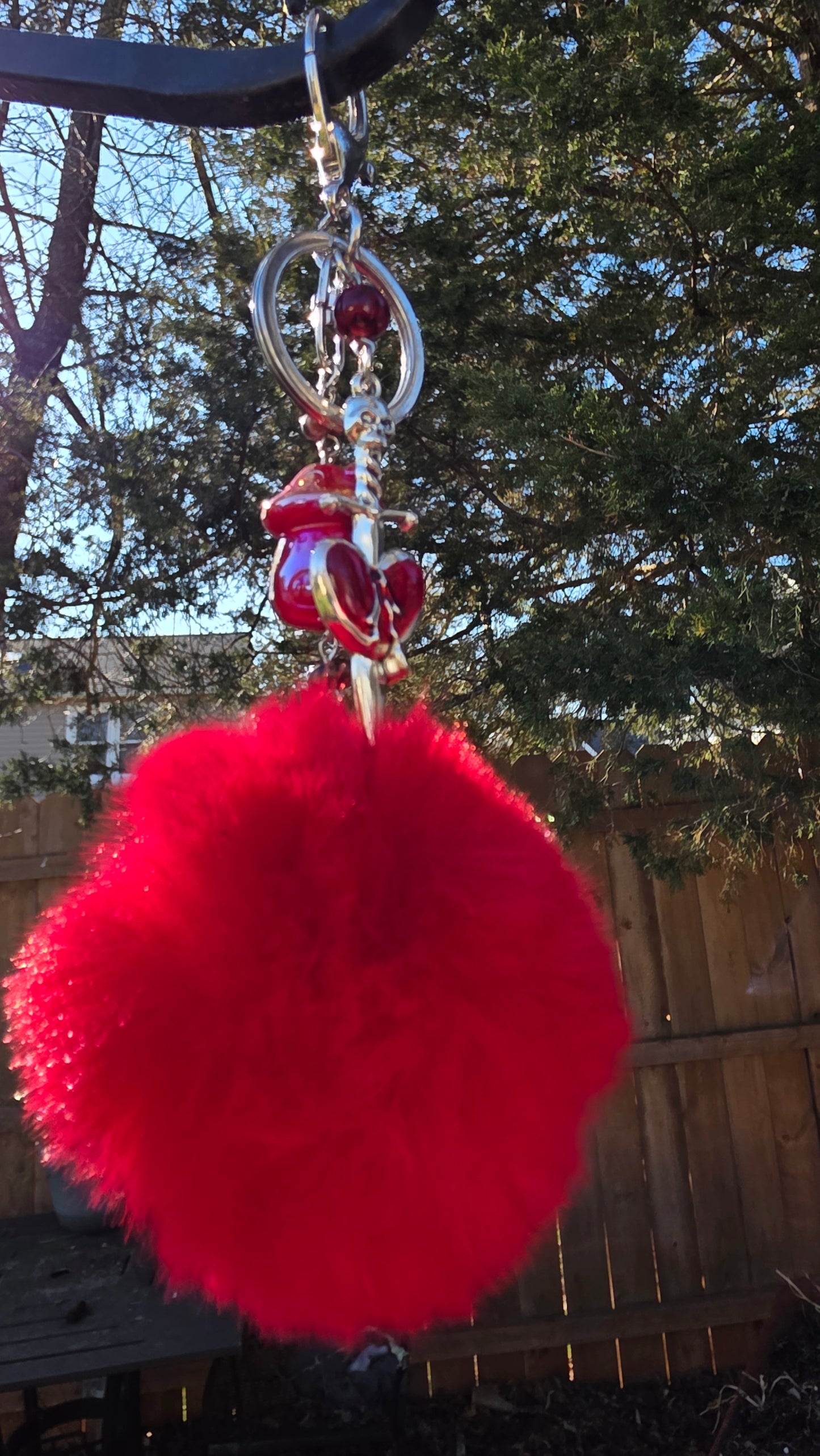 Red Puff Keychain