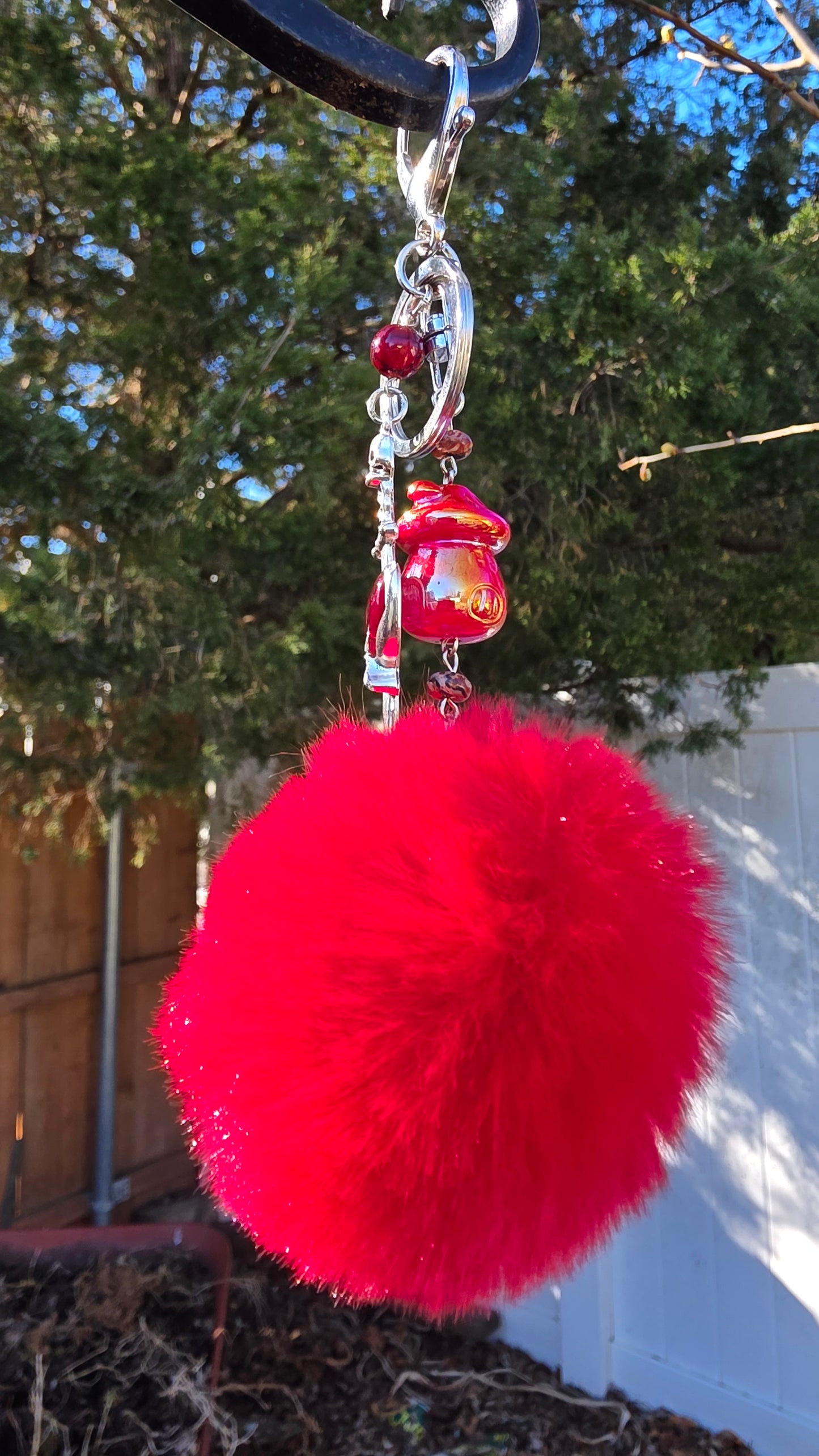 Red Puff Keychain