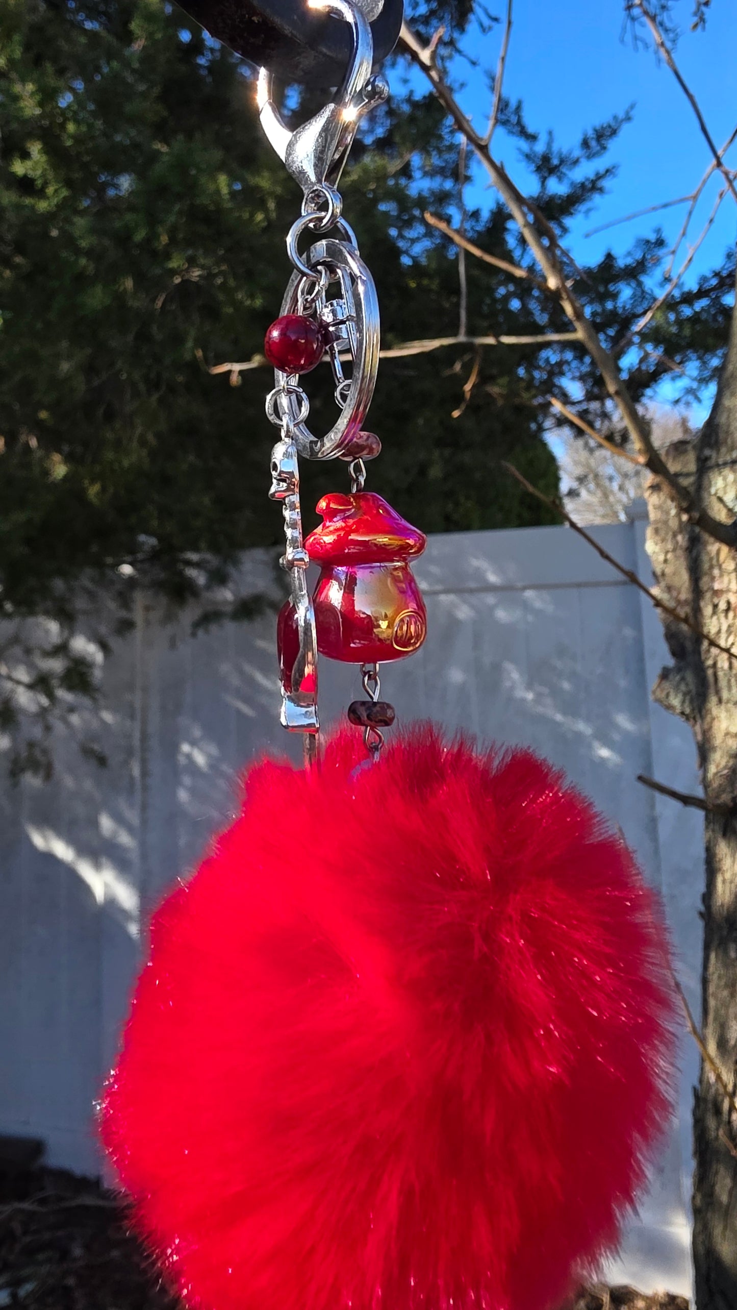 Red Puff Keychain