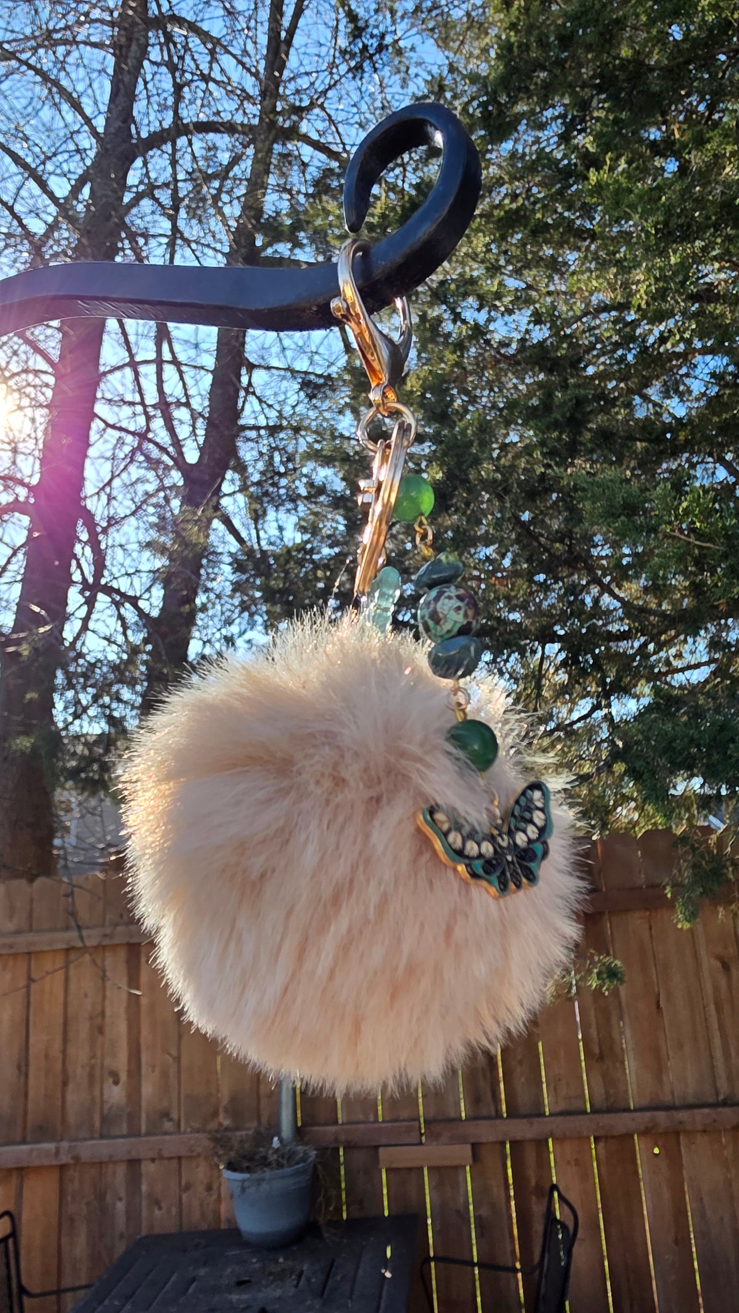 Tan Puff Keychain