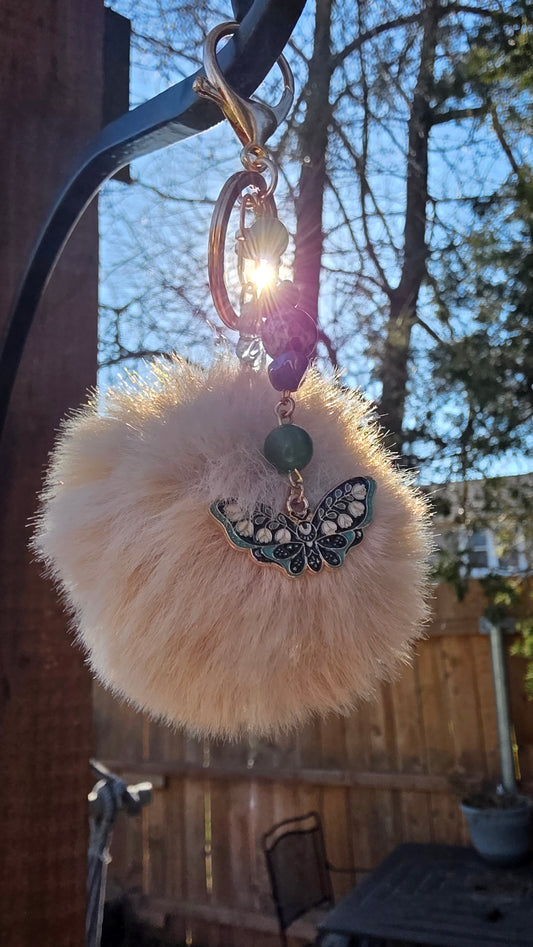 Tan Puff Keychain