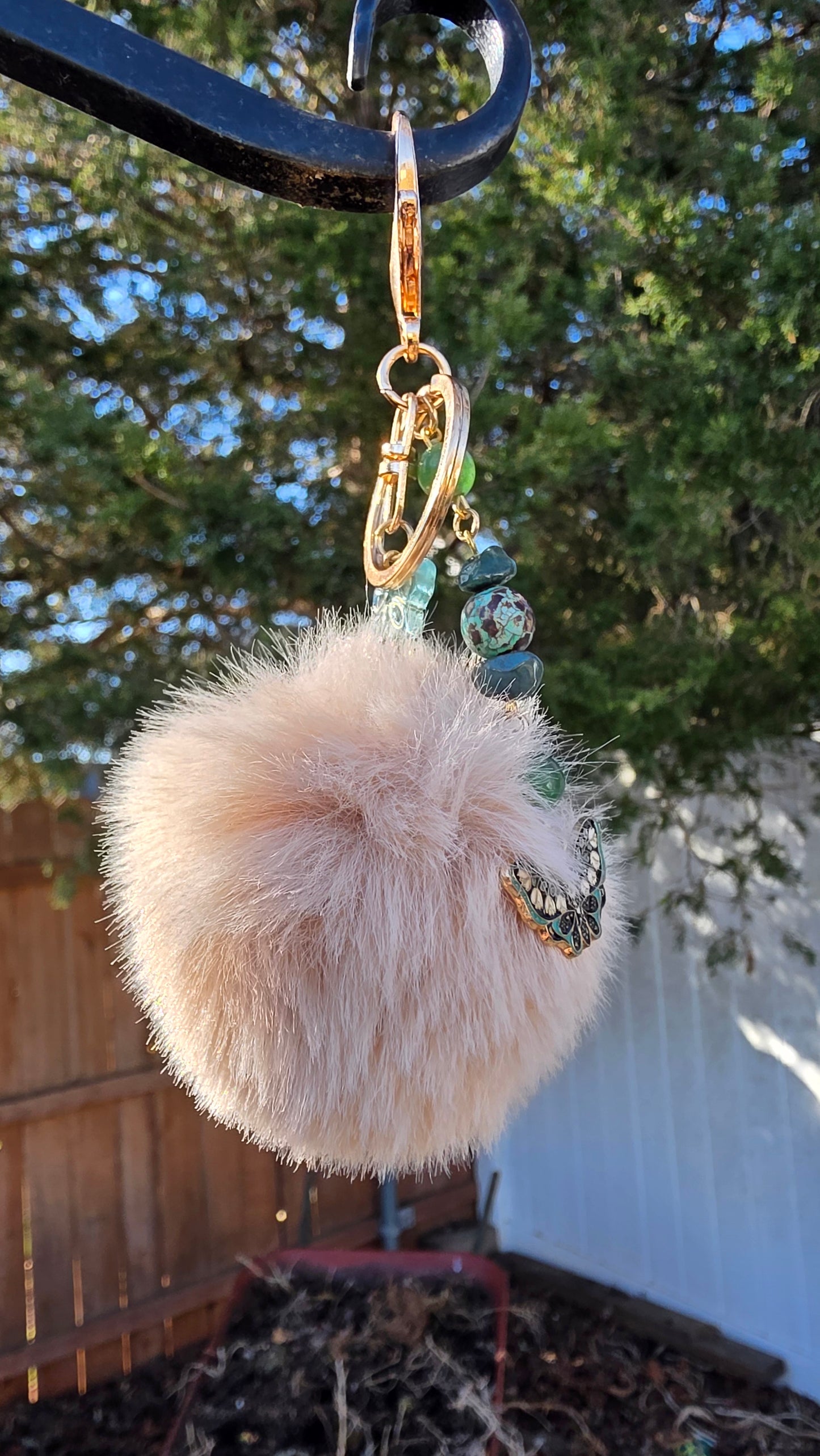 Tan Puff Keychain